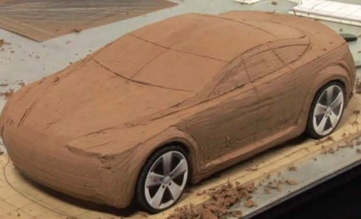 Clay model revealing design problems and opportunities not visible in sketches, establishing foundational volumes and stance for later digital refinement